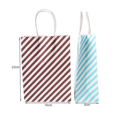 10 Pcslot 16x22cm Small Colorful stripe Paper Gift Bag With Handles For Shops Wedding Deco Jewelry Birthday Event Party Favors