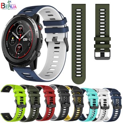 （A Decent035）สายนาฬิกาข้อมือสำหรับ Huami Amazfit Stratos 3 2 2วินาทีก้าวสร้อยข้อมือสาย20/22มิลลิเมตร Watchstrap ซิลิโคนสำหรับหัวเว่ยนาฬิกา GT 2 42มิลลิเมตรสายรัดข้อมือ