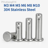 M3 M4 M5 M6 M8 M10 304 Stainless Steel Pin Shaft GB882 Axis Pin Flat Head Cylindrical Pin With Hole Positioning Pin