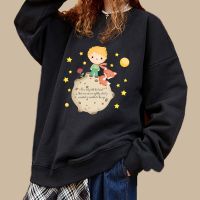 Sudaderas con capucha de Principito Harajuku de gran tamaño, ropa Kawaii para niñas, jerséis con estampado gráfico de Manga, chándales para mujeres