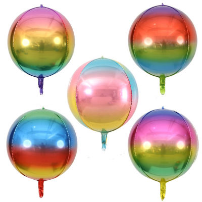 10pcs 22inch 4D Disco Rainbow Balloon Gradient Color Helium Balloon Birthday Wedding Party Decoration Baby Shower Supplies