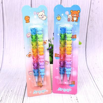 ✽✢ 2Pcs/set Cute Bear Non-sharpening Mechanical Pencils Student Writing Pens School Office Supplies Pencil for Kids Stationery Gift