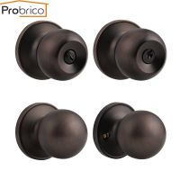 Probrico door handles for Interior doors Rotation Lock Bronze Round Handle latchlock cylinder Security Door lever lock Hardware