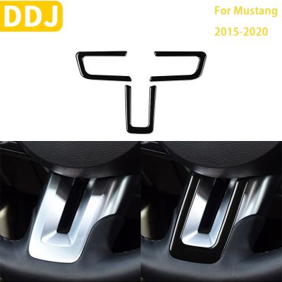 ✐ For Ford Mustang 2015-2020 Accessories Car Piano Black Interior Steering Wheel Buttons Frame Trim Sticker Plastic Decoration