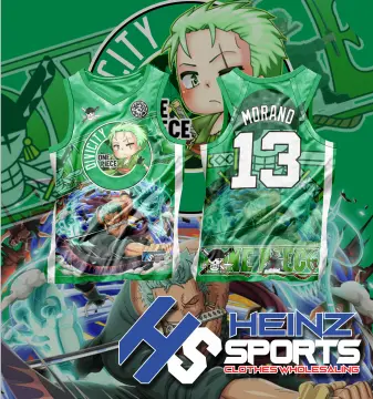 NBA x ONE PIECE - RORONOA ZORO - ANIME CODE DLMT018 FULL SUBLIMATION JERSEY  (FREE CHANGE TEAM NAME, SURNAME & NUMBER)