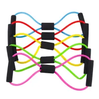 TPE 8 Word Fitness Yoga Gum Resistance Rubber Bands Fitness Elastic Band Fitness Equipment Expander Workout Gym Exercise Train