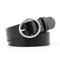 Vintage Women Metal Buckle Leather Waist Belt