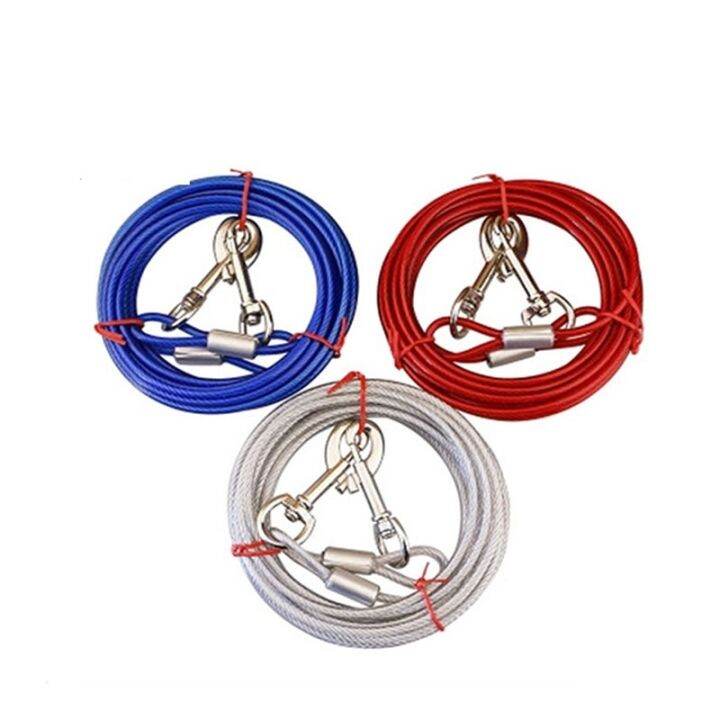 papi-pet-double-end-dogs-leash-dog-tie-out-cable-ตะขอโลหะตะกั่ว-pet-traction-chain-chew-proof-ยาวเหล็กสายจูงเชือก3-5-10m