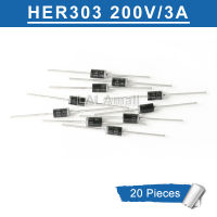 20pcs HER303 HER305 HER307 HER308 3A 200V 400V 800V 1000V DO-201AD High Efficiency Rectifier Diode new original