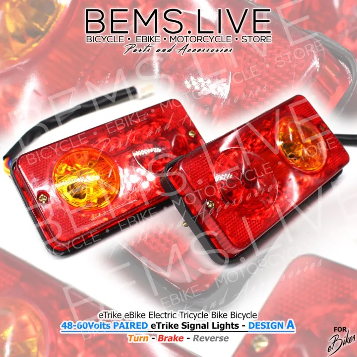 BEMS 4860 Volts System eTrike eBike Signal Turn Tail Light Lights