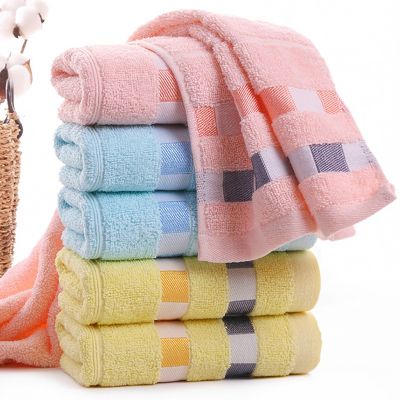 ↂ卐◇ 1Pc Pure Cotton Childrens Towel 72x32cm Soft and Absorbent Baby Childrens Student Face Wash Towel