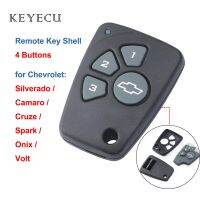 Keyecu กุญแจรีโมตแบบไร้กุญแจ,ซองใส่เปลือกปุ่มกด4ปุ่มสำหรับ Chevrolet Cruze Spark Onix Silverado พวงกุญแจรถโวลต์คามีโอ Aveo Sonic