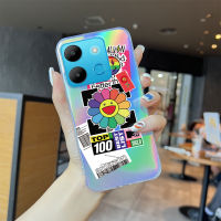 เคสโทรศัพท์มือถือสำหรับ Infinix Smart 7 Tecno Spark Go 2023 Tecno Pop 7 Pro เคสแฟชั่นสีสันสดใสเคสปลอกบัตรเลเซอร์ในตัว