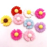 20pcs Resin Gap Daisy Flower Flatback Cabochon Stone Buttons Applique DIY Scrapbook Craft Home Decor Accessories H44 Haberdashery