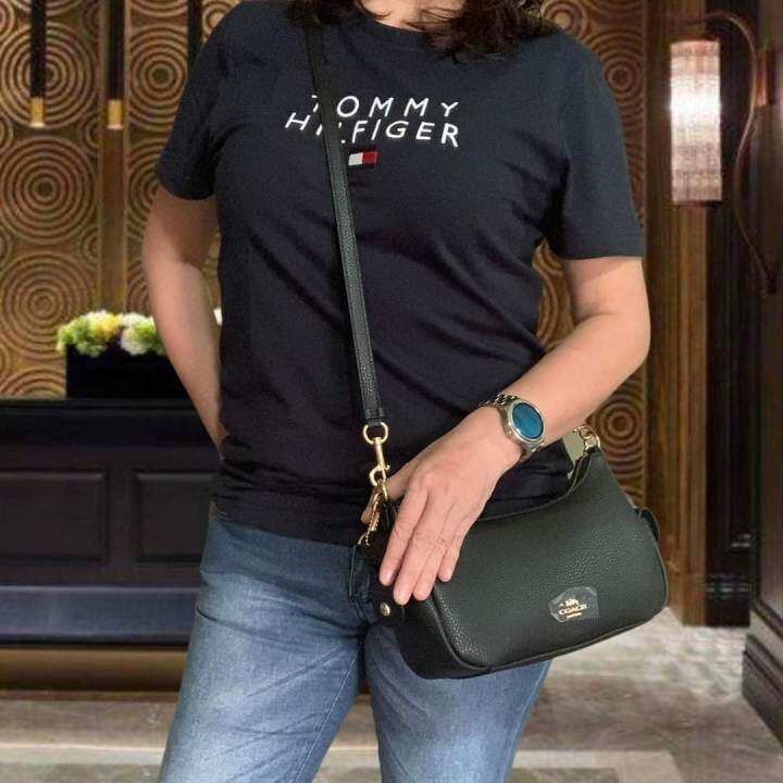 Original Coach Pennie Shoulder Pebble Leather Bag 25 C7222 Black