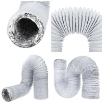 150mm 6 inch Ventilator Pipe PVC Aluminum Tube Air Ventilation Pipe Hose Flexible Air Conditioner Exhaust Duct Air System Vent Exhaust Fans