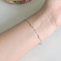 Winterwinter Jewelry Silver925 : เครื่องประดับเงินแท้ เงินแท้925 สร้อยข้อมือประดับเพชร cz สามาถใส่ได้ทุกวัน