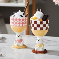 Little Bear Birthday Gift Hand-Painted High Foot Ice Cream Creative Beverage Dessert Cake Ceramic Cup