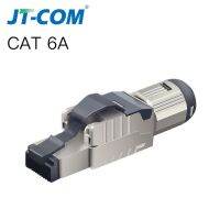 Rj45 Cat6a แจ็ค RCA/7/8หัวปลั๊กเสียบสายเคเบิลอีเทอร์เน็ตหุ้มฉนวนกันความร้อนเกรดอุตสาหกรรม40Gb ขั้วต่อที่ Rj45เครือข่าย