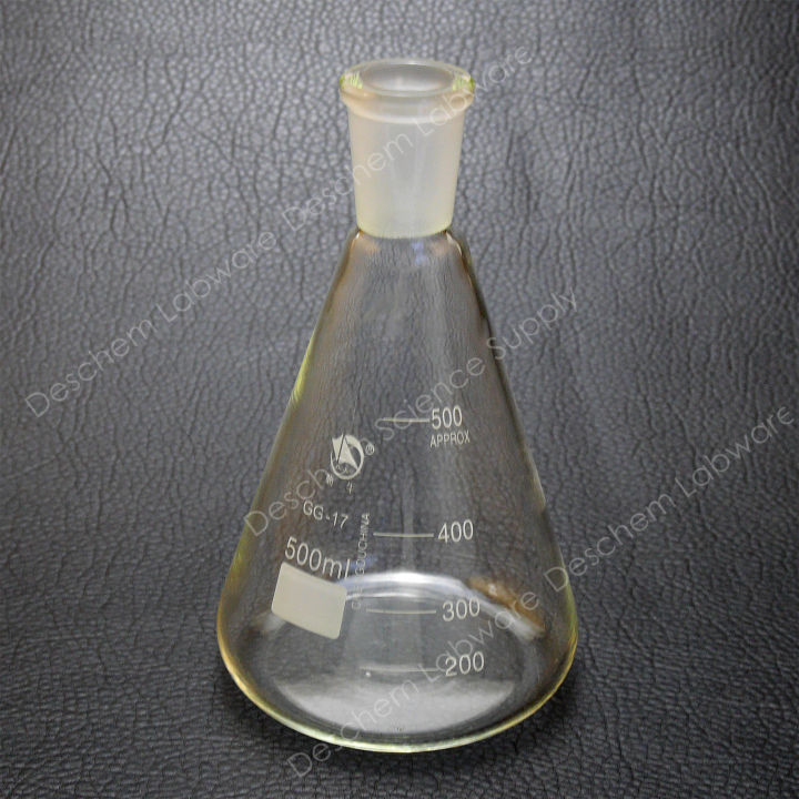 yingke-ขวดทดลองพลาสติกแก้ว24-40-500มล-บีเกอร์ทรงกรวยข้อต่อบนเครื่องแก้วในห้องปฏิบัติการ