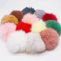 Real Mink Fur Pompom For Hats 9cm Natural Fox Fur Pom Poms Balls Flutty Animal Hair Pompon Diy for Garment Sewing Supplies