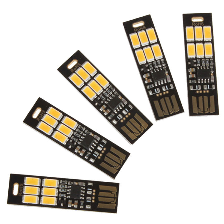 5pcs-6-led-night-light-usb-power-1w-5v-touch-dimmer-warm-white-light-new