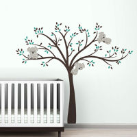 Koala Family on White Tree Branch Vinyls Wall Stickers Nursery Decals Art Removable Mural Baby Children Room Sticker Home Decor