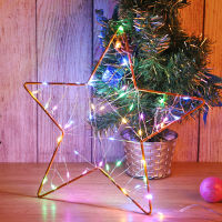 5m 50LED Five-pointed Star Fairy Lights Wrought Iron Christmas Wedding Party Garland String Night Lamp Home Garden Decoration