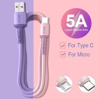 Kabel USB Tipe C 5A ไม่เหมาะสมสำหรับ Xiaomi 12เหมาะสำหรับ S21 Samsung S20เหมาะสำหรับ Huawei Pengisian Cepat Kabel USB C Kabel Pengisi Daya Data Mikro Tipe C