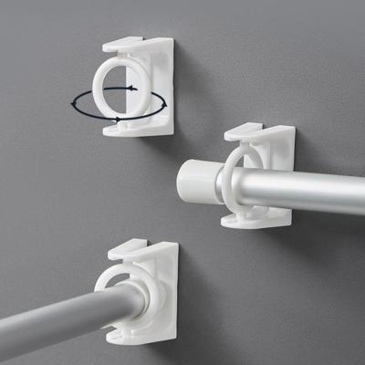 No Drill Curtain Rod Brackets No Drilling Self Adhesive Hooks Rod Rod Ring Rotatable Nail Free Holder Hangers 360° Curtain Hooks Curtain O5M9