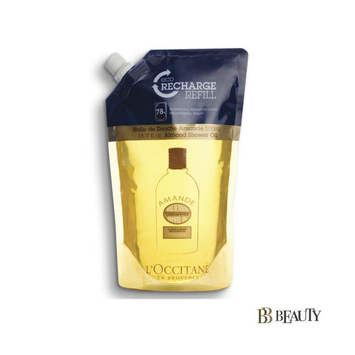 L'Occitane Almond Shower Oil EcoRefill 500ml Lazada.co.th