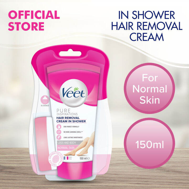 Veet In Shower Hair Removal Cream For Normal Skin 150ml Lazada Singapore 1640