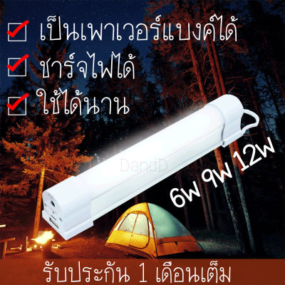 หลอดไฟไร้สาย LED ชาร์จได้ผ่าน USB พกพา ใช้เป็นพาวเวอร์แบงค์ได้ ขนาด 6W 9W 12W สีขาว ไฟฉุกเฉิน ไฟสำรอง ไฟเดินป่า ไฟแคมป์ หลอดไฟบ้าน Tiger World