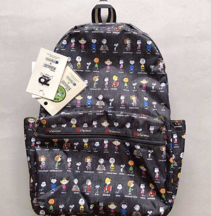 lesportsac-2023-snoopy-แบรนด์ใหม่กระเป๋าเป้สะพายหลังกระเป๋าเดินทาง3426