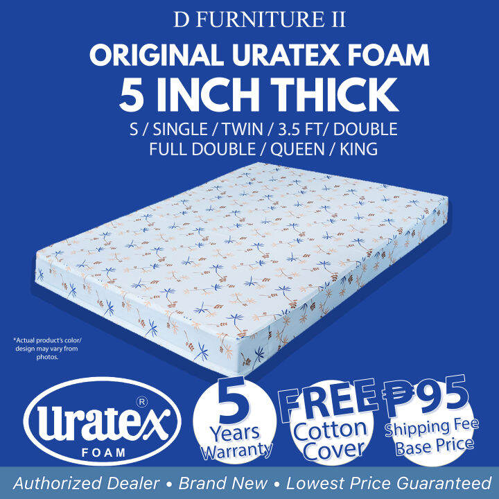 5 Inch Thick 100 Original Uratex Foam Mattress W Cotton Cover