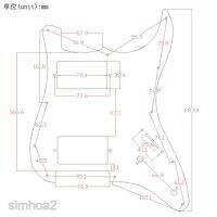 ss pickguard แผ่นกันรอยสีดํา 11 ช่องสําหรับกีต้าร์ 2 ชั้น