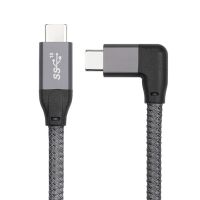 Jimier Cablecabc 10Gbps USB-C USB 3.1 Type C Gen2วิดีโอข้อมูลตัวผู้100W สายทำมุมด้านขวา90องศาพร้อม E-Marker