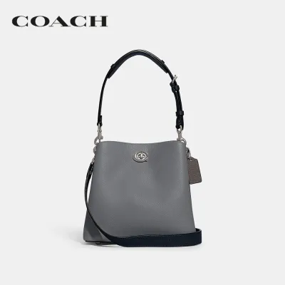 COACH กระเป๋าสะพายข้างผู้หญิงรุ่น Willow Bucket Bag In Colorblock สีเทา C3766 LHW9A