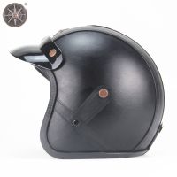 [Free ship] retro helmet handmade personalized electric vehicle motor 3/4 leather half men and women cross-border