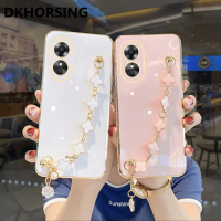 DKHORSING เคสใส่โทรศัพท์ออปโป้ A78 5G เคสนิ่มชุบ OPPO A78สร้อยข้อมือโคลเวอร์ชุบด้วยไฟฟ้าฝาครอบหลัง