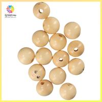 LJ5FD14O 100pcs ทำจากไม้ ลูกปัดไม้ลูกปัด พิมพ์ undyed 18mm ครับ ลูกปัดหน้ากลม พิมพ์ undyed Ball มีรู ลูกปัดสเปเซอร์ การทำเครื่องประดับงานฝีมือ DIY