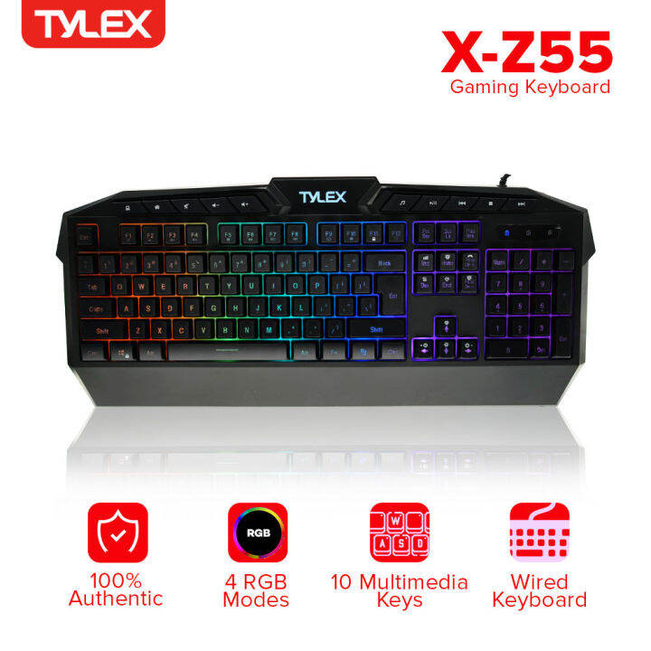 TYLEX X-Z55 Multimedia RGB Gaming Backlit Keyboard | Lazada PH