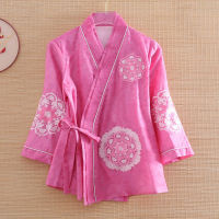 OliviaRetro สั้น Hanfu เสื้อคาร์ดิแกนปักลายอุตสาหกรรมหนักเสื้อเอวลอยสไตล์วินเทจสำหรับผู้หญิงฤดูใบไม้ร่วง