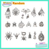 TANTUANG 20pcs Random ทำเครื่องประดับ ต่างหู แมงมุม ฟักทอง ผี เครื่องรางฮาโลวีน กะโหลกศีรษะ จี้ โครงกระดูก