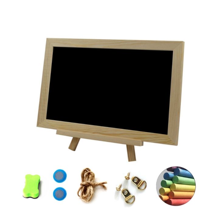 single-side-mini-wooden-tripod-blackboard-whiteboard-message-sign-note-marker-chalkboard