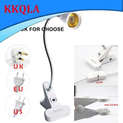 QKKQLA 360 Degrees Flexible Desk Lamp Holder E27 Base Socket Clip-On Cable With On Off Switch for Home Plant Grow Light