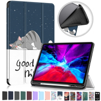 ฝาครอบแบบพับหนัง PU สำหรับ iPad Pro 11 2021เคสสมาร์ท TPU สำหรับ iPad Pro 12 9 2021 2020 12.9นิ้วพร้อมของขวัญที่ใส่ดินสอ tcubjb