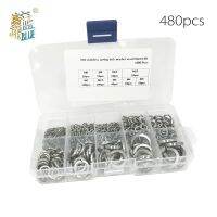 300/480pcs lock washers set stainless steel black carbon steel m2 m2.5 m3 m4 m5 m6 m8 m10 m12 spring lock washer assortment kit Nails Screws  Fastener