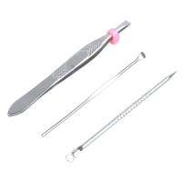 3 in 1 Earpick Comedones Stick Eyebrow Tweezer Cosmetic Tool Set