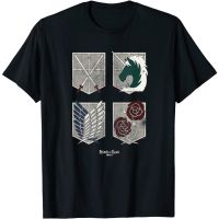 เสื้อยืด พิมพ์ลายโลโก้ Attack on Titan All Regiments สําหรับผู้ชาย  Y4RE